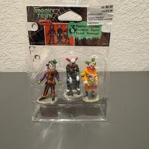 Lemax Spooky Town Evil Sinister Clowns - Set of 3 Halloween Figurines 2011